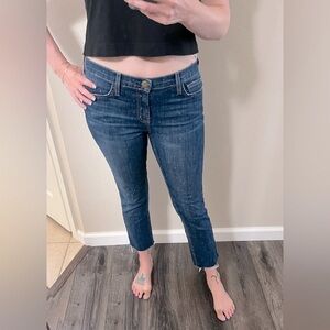 Current Elliott straight leg polka dot jeans